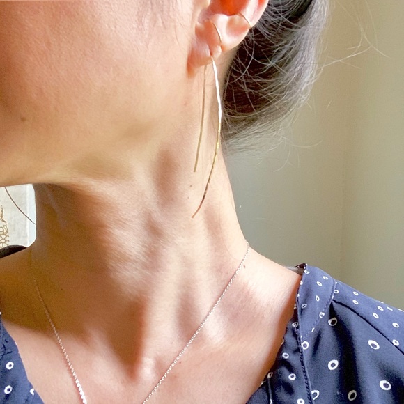 14KGF XL Gold Threader Plain or Hammered - Picture 5 of 7